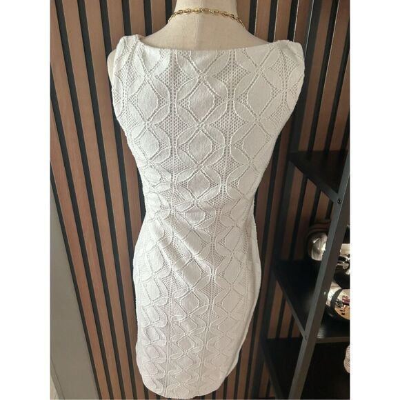 Banana republic white short dress size 0 cotton blend comfy stretchy - Picture 4 of 7